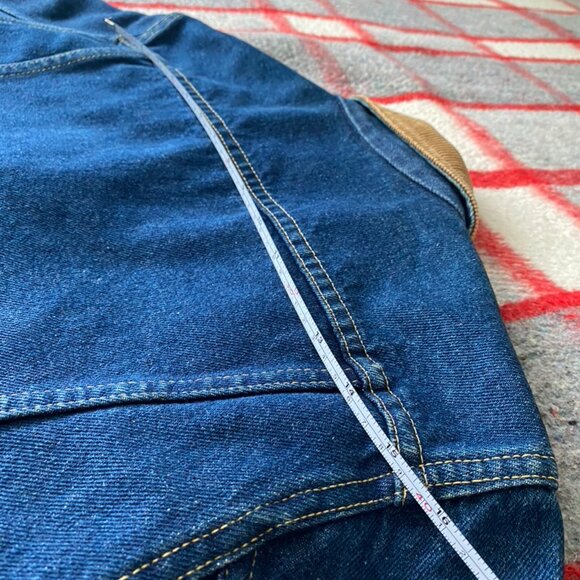 Vintage LL Bean Women's Denim Jacket with Red Flannel lining and Corduroy Collar - Picture 11 of 12